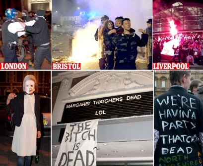 Kelompok Kiri `Rayakan` Kematian Thatcher dengan Anarkis